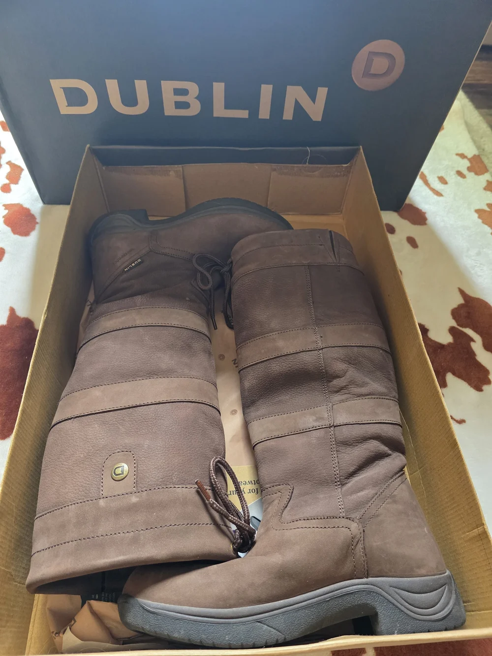 Dublin River Boots III chocolate Ladies size 9.5 Reg Calf Leather New Tried On